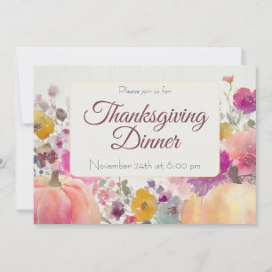 Invitation du Citrouille du dîner Thanksgiving sur