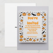 Invitation du Citrouille éffrayant Halloween Party (Devant / Derrière)