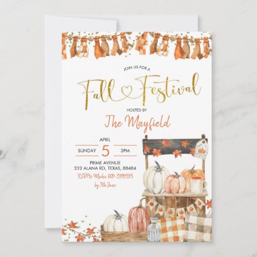 Invitation du citrouille Fall Festival (Devant)