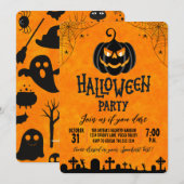 Invitation du citrouille Halloween Party (Devant / Derrière)