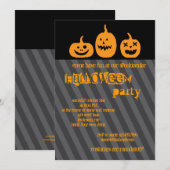 Invitation du Citrouille Halloween Party (Devant / Derrière)