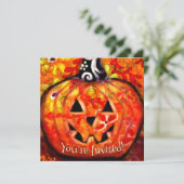 Invitation du Citrouille Jack-o'-lantern Halloween (Debout devant)