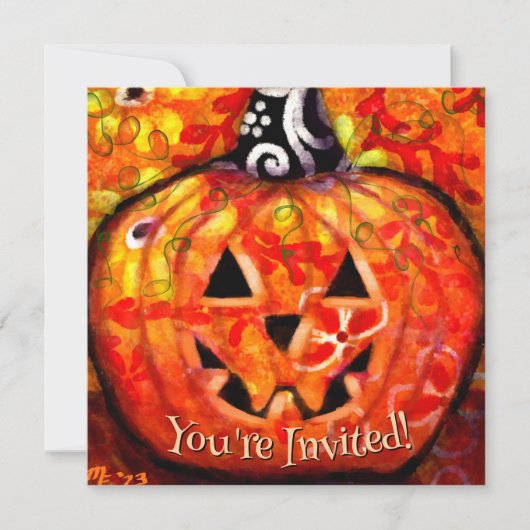 Invitation du Citrouille Jack-o'-lantern Halloween (Devant)