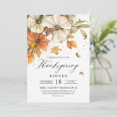 Invitation du Citrouille Rustic Thanksgiving Dîner (Debout devant)