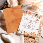 Invitation du Citrouille Rustic Thanksgiving Dîner