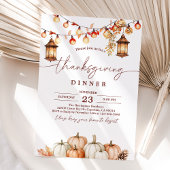 Invitation du Citrouille Rustic Thanksgiving Dîner
