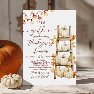 Invitation du Citrouille Rustic Thanksgiving Dîner