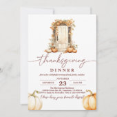 Invitation du Citrouille Rustic Thanksgiving Dîner (Devant)