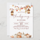 Invitation du Citrouille Rustic Thanksgiving Dîner (Devant)