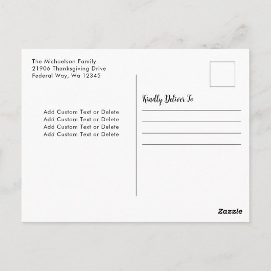 Invitation du Citrouille Rustic Thanksgiving Dîner (Dos)