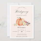 Invitation du citrouille Thanksgiving Diner Party (Devant)