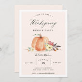 Invitation du citrouille Thanksgiving Diner Party (Devant / Derrière)