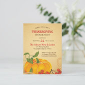Invitation du Citrouille vintage Thanksgiving (Debout devant)
