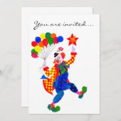 Invitation du Clown Party (Devant / Derrière)