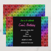 Invitation du club de demi-teinte Rainbow Grunge (Devant / Derrière)