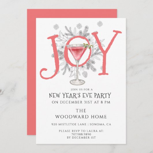 Invitation du Cocktail du Nouvel An (Devant / Derrière)