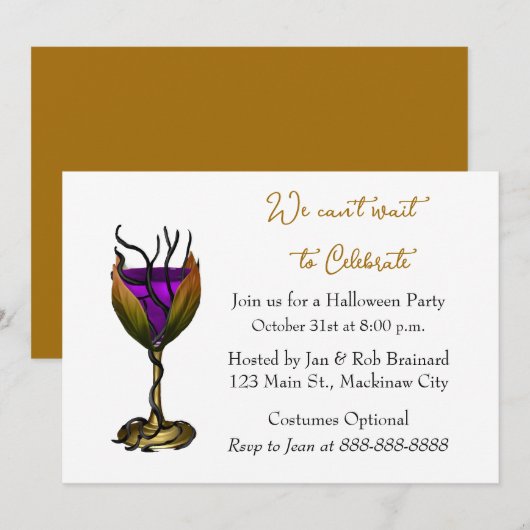 Invitation du Cocktail Halloween (Devant / Derrière)