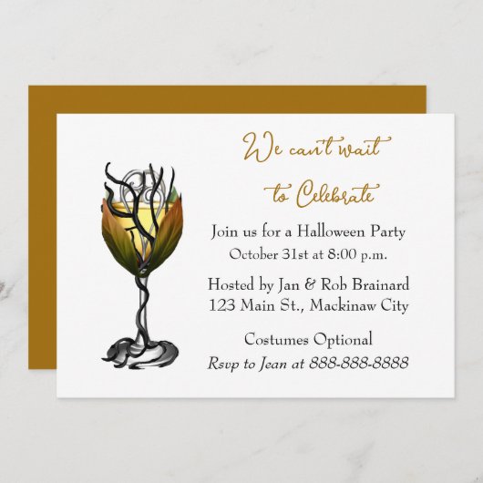 Invitation du Cocktail Halloween (Devant / Derrière)