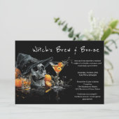Invitation du Cocktail Halloween | Sorcière crâne (Debout devant)