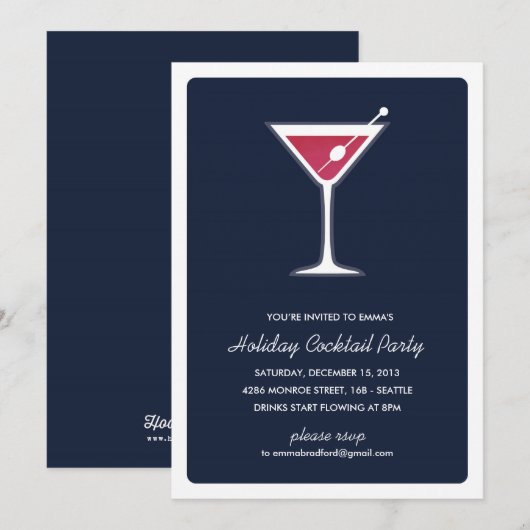 Invitation du Cocktail Martini (Devant / Derrière)