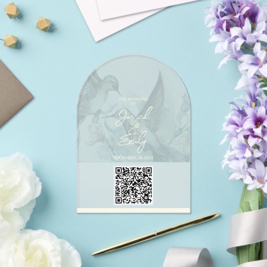 Invitation du code QR du Mariage de colibri (Insitu (Mariage))