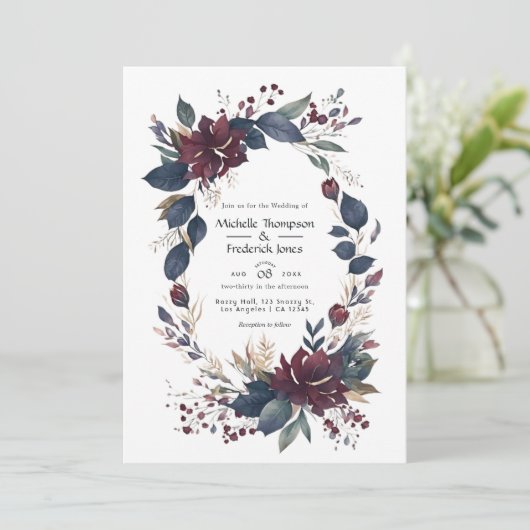 Invitation du code QR du Mariage Floral de la Bour (Debout devant)