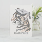 Invitation du code QR du tigre de graduation uniqu (Debout devant)