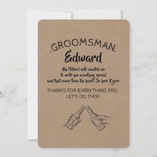 Invitation Du Coeur - Drôle Groomsman Proposition (Devant)