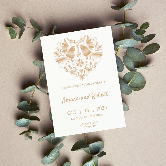 INVITATION DU COEUR DU MEXIQUE OTOMI Beige