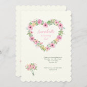 Invitation du coeur floral (Devant / Derrière)