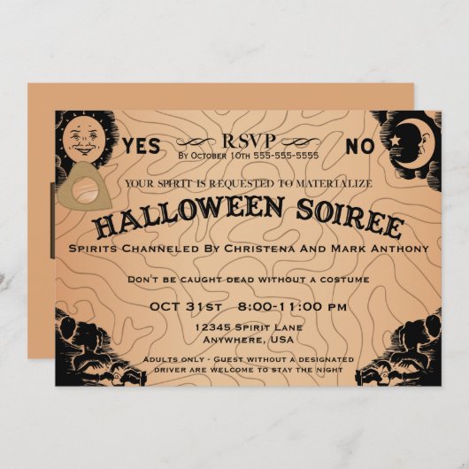Invitation du comité d'Halloween Soiree Spirit (Devant / Derrière)