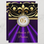 Invitation du comte de la couronne d'or de soie po (Devant / Derrière)