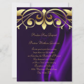 Invitation du comte de la couronne d'or de soie po (Dos)