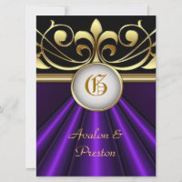 Invitation du comte de la couronne d'or de soie po