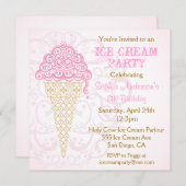 Invitation du Cone de Crème de glace (Devant / Derrière)