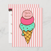 Invitation du cône de crème glacée (Devant / Derrière)