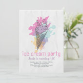 Invitation du cône de crème glacée (Debout devant)