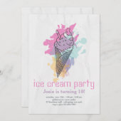 Invitation du cône de crème glacée (Devant / Derrière)