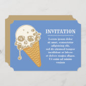 Invitation du cône de crème glacée mal (Devant / Derrière)