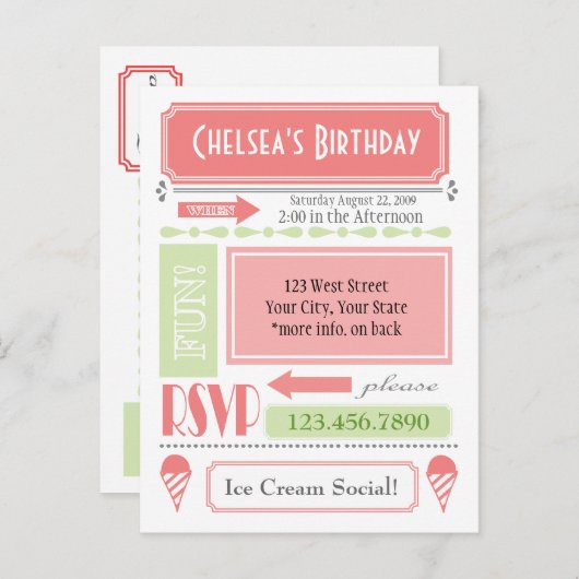 Invitation du cône de neige (Devant / Derrière)