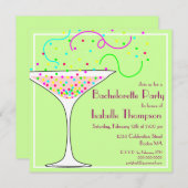 Invitation du Confetti Bachelorette Party (Devant / Derrière)