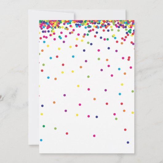 Invitation du Confetti Engagement Party | Arc en c (Dos)