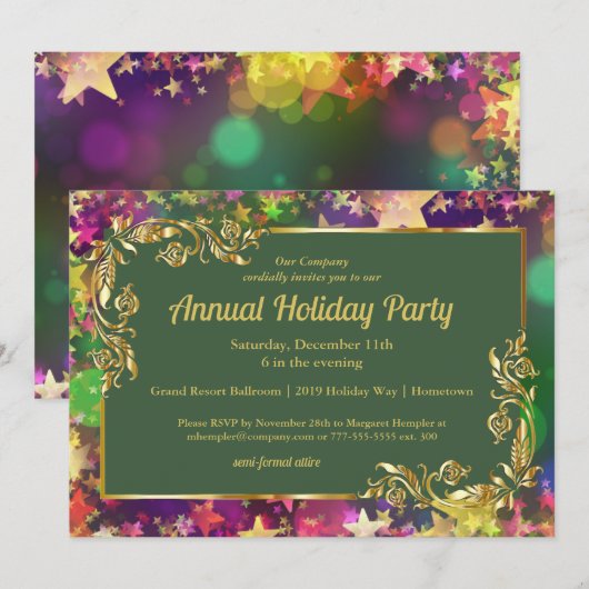 Invitation du Confetti Party (Devant / Derrière)