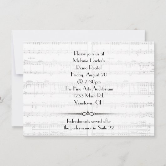 Invitation du considérant de piano (Dos)