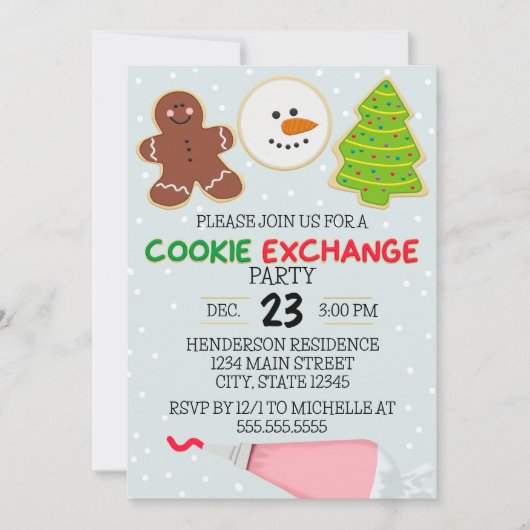 Invitation du Cookie Exchange Party (Devant)