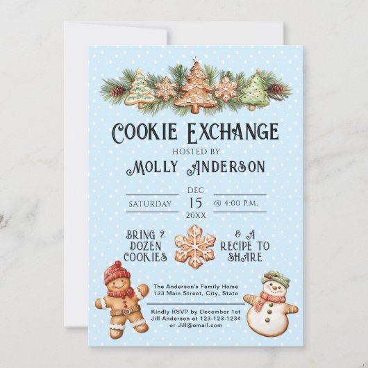 Invitation du Cookie Exchange Party (Devant)