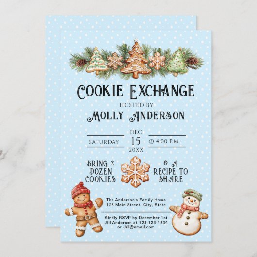 Invitation du Cookie Exchange Party (Devant / Derrière)