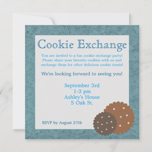 Invitation du Cookie Exchange Party (Devant)