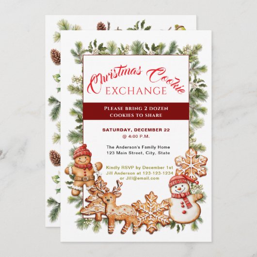 Invitation du Cookie Exchange Party (Devant / Derrière)