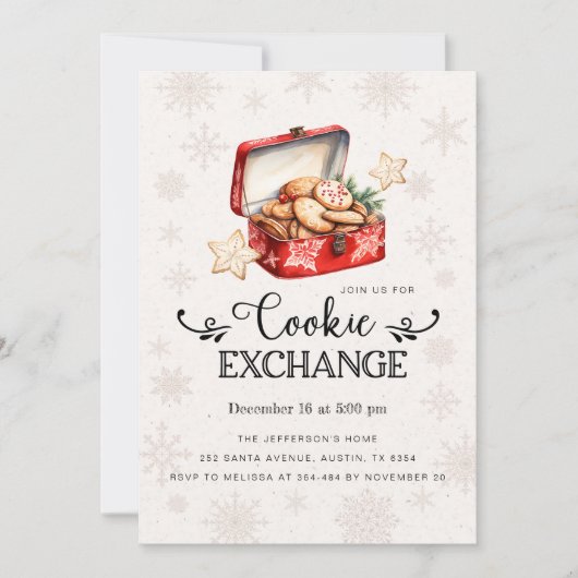 Invitation du Cookie Exchange Party, échange de co (Devant)